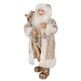 thumbnail image 5 of STP Goods Santa Claus with Watch and Gift Bag Collectible Doll 24” (60 cm) Santa Claus Christmas Figurine Holiday Décor Xmas Standing Decoration Xmas Figure Doll Decoration, Gold and White, 5 of 7