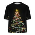 thumbnail image 3 of KeShDi Christmas Sweatshirts Men Print Round Neck Casual Fashion Short Sleeve Round-Neck Blouses Shirts Yellow XL, 3 of 3