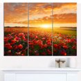 thumbnail image 1 of Beautiful Poppy Field at Sunset - Abstract Wall Art Canvas, 1 of 3