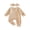 Khaki, variant on Preemie Baby Girl Spring Summer Fall Winter Clothes Baby Girl Newborn Hospital Going Home Outfit Ruffled Ribbed Romper Long Sleeve Floral Zipper Jumpsuit with Bowknot Headband