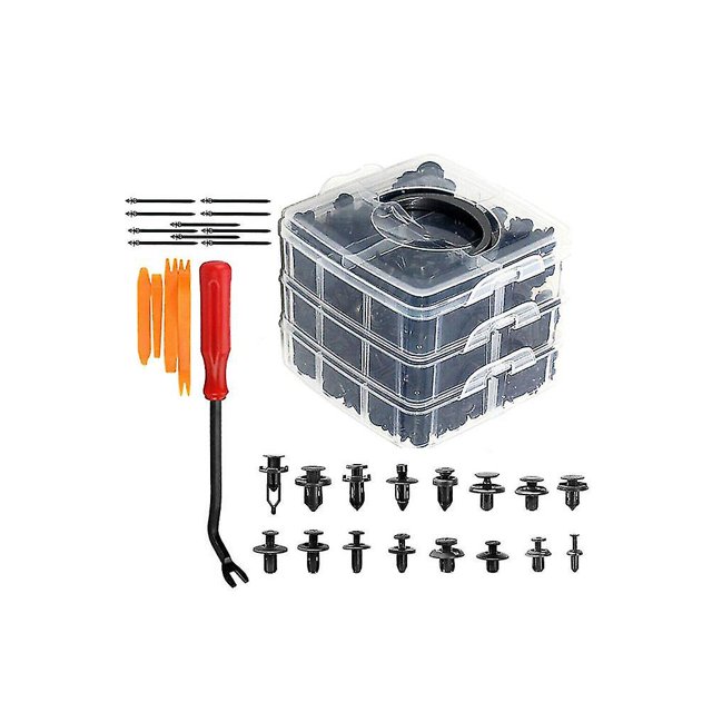 1 Juego/635 uds, remache de coche, retenedor, pasador de empuje, parachoques, remache, moldura, retenedor, Clip, Kit de accesorios con
