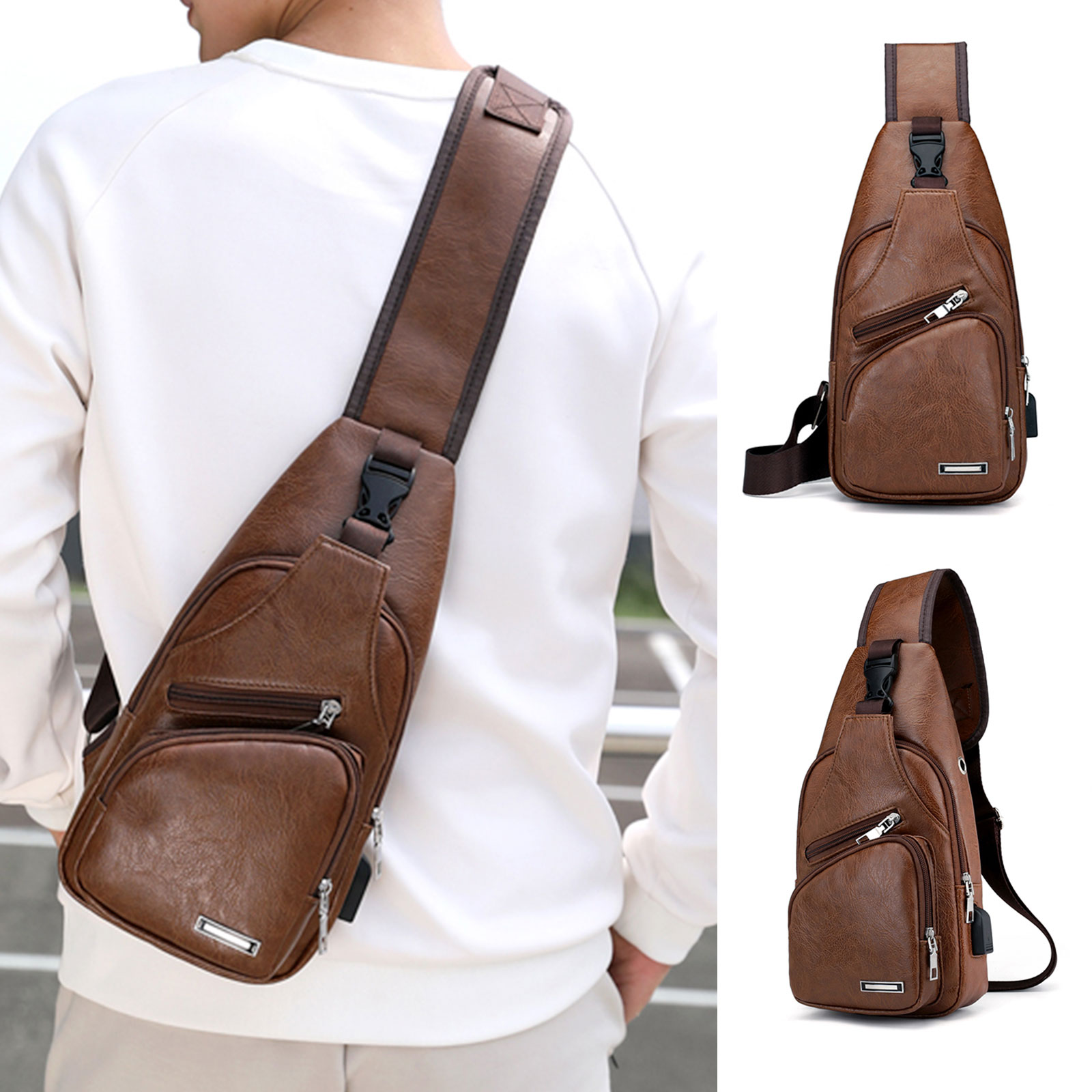 tan leather sling bag