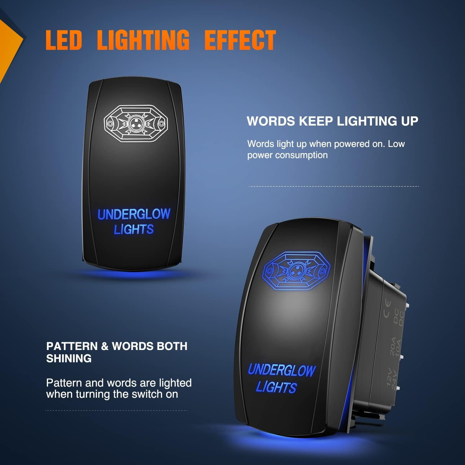 Nilight Underglow Lights Rocker Switch Led Light Bar Switch Nilight Underglow Lights Rocker Switch Led Light Bar Switch
