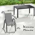 thumbnail image 2 of 7 Piece Outdoor Dining Set, Light Grey Patio Furniture Set with Rectangular Steel Table and 6 Stackable Breathable Mesh Chairs for Backyard, Garden, Patio and Deck, 2 of 7