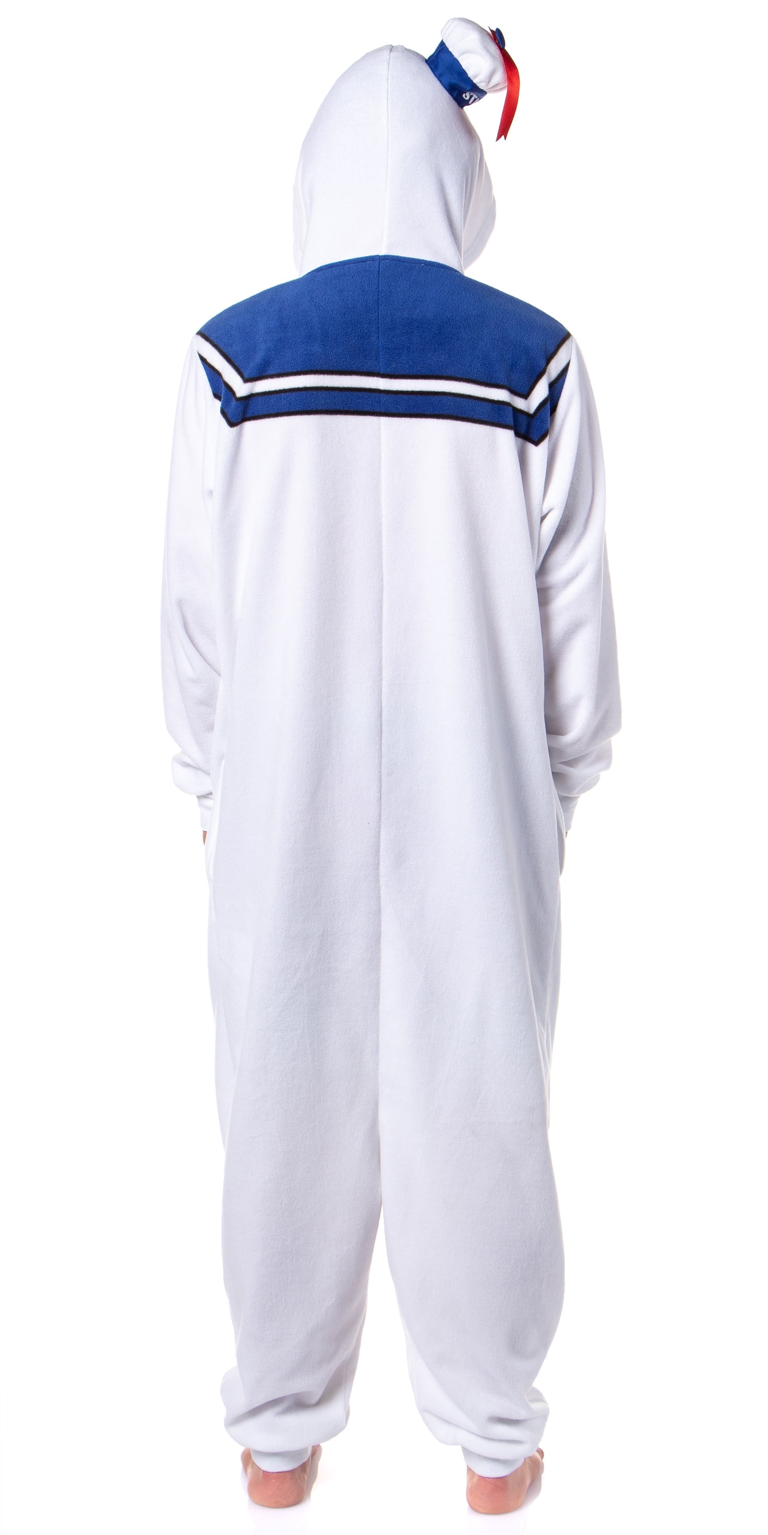 Ghostbusters Men's Stay Puft Marshmallow Man Hooded Fleece One Piece Union Suit Costume Pajama