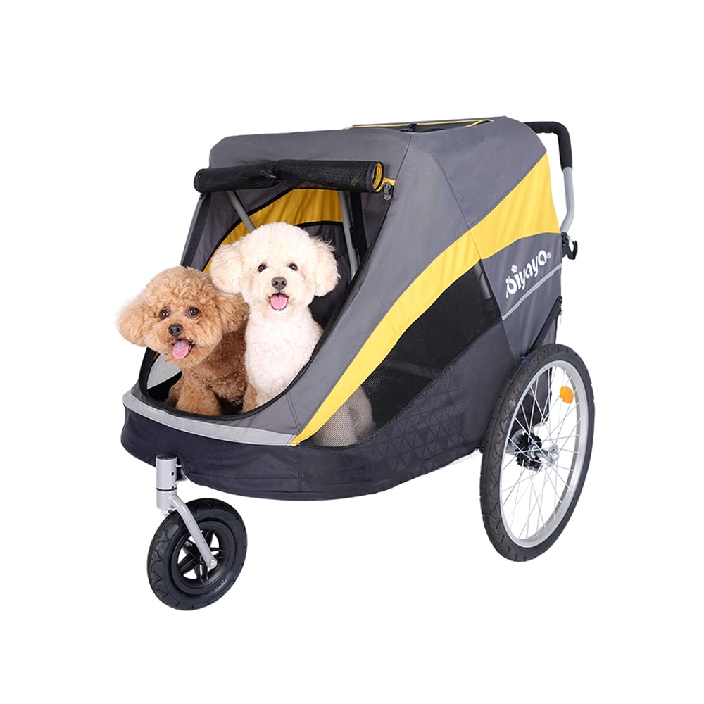 Ibiyaya Hercules Heavy Duty Pro Pet Stroller Bike Trailer with 3 Wheel Foldable Jogging Hiking All Terrain Dog Stroller Extra Large Walmart