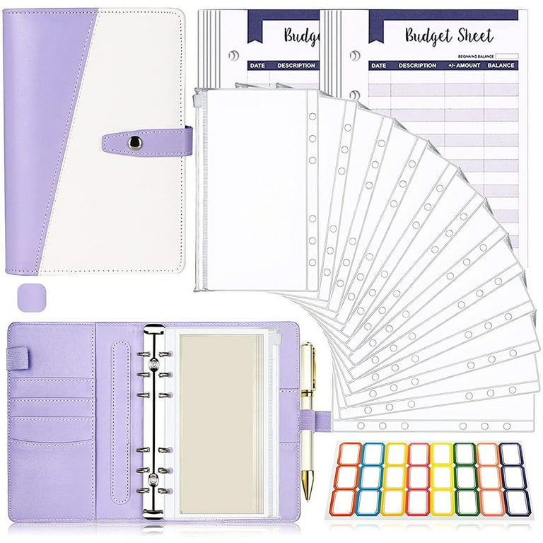Dropship  Banned Budget Binder, Money Organizer For Cash With 12pcs  Clear Pockets & 24pcs Budget Sheets Budget Planner A6 Binder With PU  Leather, Cash Envelopes For Budgeting With Label Stickers to