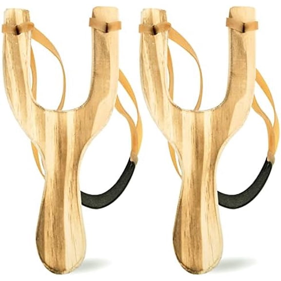 Wooden Slingshot Toy, 2PCS Solid Wood Slingshot with Classic Construction for Outdoor Hunting Sports, Camping, Shooting, Hiking for Kids and Adults$$Other