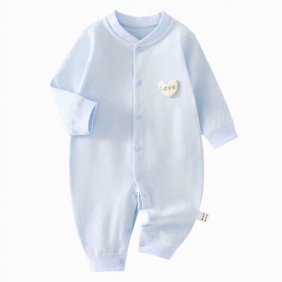 CAUYDY 0 3 6 9 Months 1T 2T Baby Girls Pajamas Newborn Clothes Preemie Long Sleeved Romper Fall Winter Infant Girl Soft Bodysuit Toddler Sleepers Sizes 1-2 Months,Blue