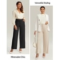 thumbnail image 4 of Womens Dress Pants Wide Leg Stretchy Work Pants Women High Waisted Business Casual Trousers Slacks with Pockets, 4 of 6