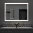 thumbnail image 2 of ANGELES HOME 48 x36 inch LED Bathroom Vanity Mirror with Lights, Lighted Vanity Mirror for Bathroom, Wall Mounted Makeup Mirror with Anti-Fog, Dimmer, Horizontal/Vertical, Matte Black, 2 of 15