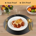 thumbnail image 4 of Black Grey Ombre Round 13 Inch Placemats Set of 6, Gradient Contemporary Abstract Art HeatResistant Non Slip Place Mats for Dining Table, Wipeable Braided Kitchen Table Mats for Housewarming, 4 of 9
