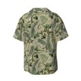 thumbnail image 5 of Salouo Tropical Plants Green Pattern Cuban Collar Shirts for Men Button-Down Shirt Men's Short Sleeve Shirts Hawaiian Shirts Casual Shirts -Small, 5 of 6