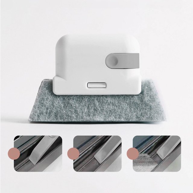 Cepillo de limpieza de rieles de ventanas Creativo para la familia, la cocina, el baño, los hoteles, la lavandería Herramienta de mano Cabezal de Gris Macarena Cepillo de limpieza