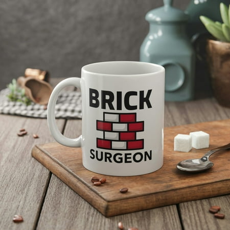 

TraQunn Brick Surgeon Funny Bricklayer Mug 11 oz Construction Worker Gifts & Builder Mugs