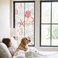 thumbnail image 2 of Static Cling Door Window Covering, Red Orange Coastal Window Privacy Film Frosted, Summer Beach Coral Shell Ocean UV Blocking Windows Film for Office, Hotel, Bedroom, 29.5 x 78.7 Inches, 2 of 9