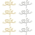 thumbnail image 1 of 10 piezas de anillos de eslabones con forma de corazón, chapados en oro de 18 quilates, en 2 colores. Conectores de joyería con dijes de corazón y engastes abiertos., 1 of 5
