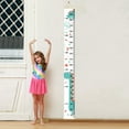 thumbnail image 2 of czcpp-Kids Growth Chart, Wall Ruler Wood Frame Fabric Canvas Removable Height Measure Chart for Boys Girls Growth Ruler Unicorn Wall Room Decoration 79''7.9''（Green Dinosaur), 2 of 4