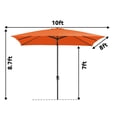 thumbnail image 2 of JUSTLET 8 x 10 ft Outdoor Rectangular Patio Market Umbrella, Orange, 2 of 9
