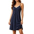 thumbnail image 2 of NominalSnug Nightgowns for Women Spaghetti Strap Night Gown Sleeveless Lace Sleep Shirt Deep V Neck Soft Chemise Sleepwear Sleep Dress, 2 of 8
