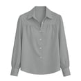 thumbnail image 5 of Aezemi Women Button down Office Blouses Collared Long Sleeve Dressy Fashion Work Casual Shirts Womens Fall Spring Business Casual Trendy Tops L, 5 of 6