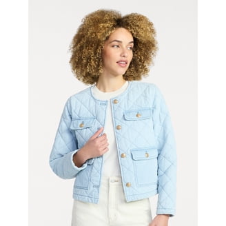 Time and Tru Women's Tweed Ladylike Blazer Jacket, Sizes XS-XXXL