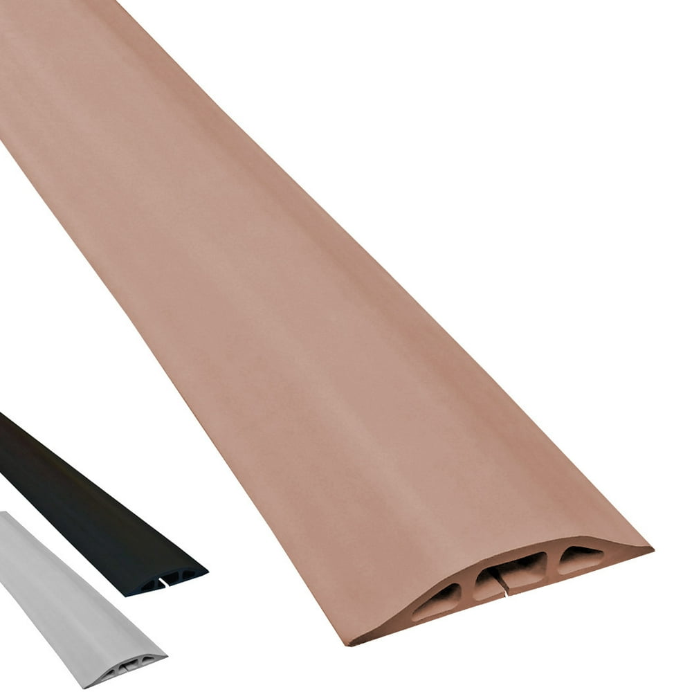 Low Profile Rubber Duct Floor Wire Cable Cord Cover Protector Color Brown 10 Feet