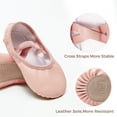 thumbnail image 5 of Stelle Girls Leather Ballet Dance Shoes for Toddler/Little Kid/Big Kid/Boy,Full Sole No-Tie Balletrina Gymnastics Ballet Slippers,Ballet Pink, 5 of 6