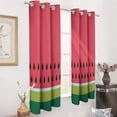 thumbnail image 3 of Coral Pink Green Summer Watermelon Fruit Stripes 2 Panels Blackout Curtains for Bedroom Living Room Drapes Kitchen Room Window Blackout Curtain Grommet, 3 of 6
