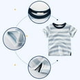 thumbnail image 2 of vdgthytj Boys Summer T-Shirts Kids Striped Crewneck Short Sleeve Tops Casual Cotton Basic Tee 2-10 Years, 2 of 8