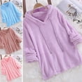 thumbnail image 3 of POINTERTECK Plus Size Automne Hiver Femmes Manches Longues Sweat à Capuche Moelleux Pull Polaire Pyjama Ample Sweat à Capuche Haut Neuf, 3 of 9