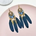 thumbnail image 2 of HOOUN Boho Feather Beaded Earrings Fringe Tassel Bohemian Ethnic Dangle Drop Handmade-LightColorful, 2 of 9