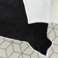 thumbnail image 3 of Cozy Tyme Lorraine Flannel Reversible Sherpa Throw - Super Soft Solid Color 50"x 60" Black, 3 of 10