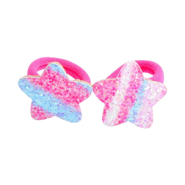 Fiudx Juego de Accesorios para El Cabello, Bandas Elásticas para Toalla de Alta Elasticidad, Coleteros de Goma con Lentejuelas Degradadas, Cómodas Diademas Elásticas, para Uso Escolar, Hogar y Oficin