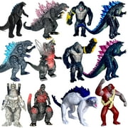 Set of 12 Godzilla x Kong: The New Empire,Dinosaur Dragon Toys Action Figures,Evolved Basic Exquisite Battle Roar B.E.A.S.T. Glove Shimo Frost Bite Mecha MechaGodzilla King Ghidorah Cake Topper Pack