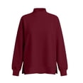 thumbnail image 3 of Horkkom Mock Neck Sweatshirt Oversized Casual Pullover Tops Daily Solid Color Fall Winter Sweatshirts Side Slit M, Gifts for Women, 3 of 8