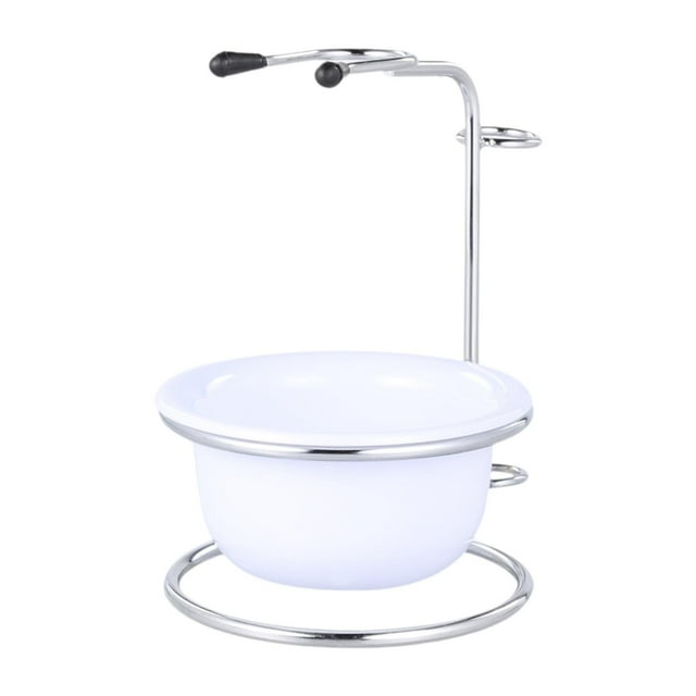 BELOVING Bol à Raser en Acier Inoxydable Tasse de Savon à Raser pour Mari Cadeaux de la Saint-Valentin Blanc
