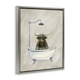 thumbnail image 4 of Stupell Industries Highland Cow Bubble Bath Typography Painting Gray Floater Framed Canvas Art Print Wall Art, 17 x 21, 4 of 10