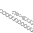 thumbnail image 1 of Sterling Silver and Gold Plated Curb ( Flat ) Link Chain Necklaces - 7.00MM Thick - 30 Inches, 1 of 6