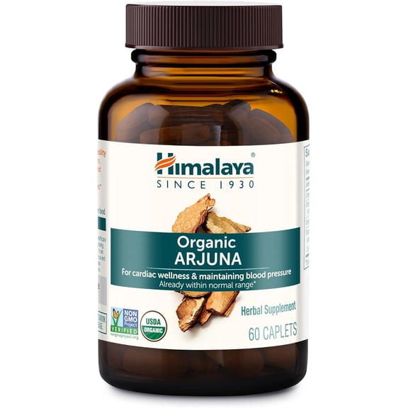 Himalaya Organic Arjuna, Heart Support Supplement with Arjuna Extract, 60 Caplets