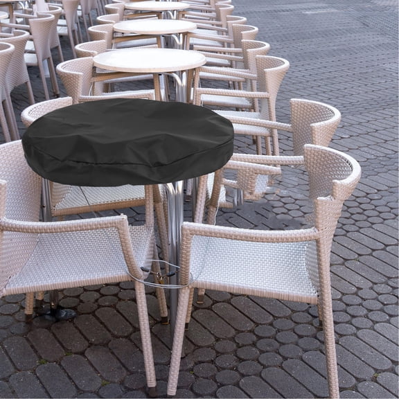 Mobutofu Fire Pit Table Cover Durable Black Oxford Fabric for Pit Table Easy Storage and Weather Resistance