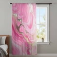thumbnail image 4 of Pink Marble Sheer Curtains 84 Inches Long, Golden Modern Ink Painting Abstract Light Filering Curtains, Breathable Simi Curtain Privacy Drapes for Living Room Bedroom Lightweight Window Treatment, 4 of 9