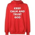 thumbnail image 2 of OXI Hoodie Sweatshirt - Keep Calm And Trust God, Basic Casual Hoodie for Men's and Women Fleece Hoodie Long Sleeve - Red Large, 2 of 3