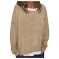 thumbnail image 1 of WEAIXIMIUNG Chandails en Molleton pour Femmes Col Rond Décontracté Couleur Unie Diy Coupe Ample Pull Confortable et Élégant, 1 of 9