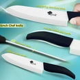 thumbnail image 3 of 5PCS Ceramic Knives Set Serrated Paring Knife with Covers 4 Pack Fruit Knifes , Sharp Rust Proof Stain Resistant (6" Bread Knife,5" Utility Knife, 4" Fruit Knife,3" Peeling Knife,One Peeler), 3 of 7