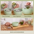 thumbnail image 5 of Matcha Whisk Set, Ceramic Matcha Set Includes Matcha Bowl, Matcha Whisk (Chasen) and Holder, Sifter, Bamboo Scoop & Spoon - 6 Pcs Matcha Kit for Matcha Lovers Cyan, 5 of 9