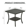 thumbnail image 4 of POCASSY 23.6" * 23.6" Coffee Table, Gray, Wicker Rattan, Patio, Balcony, Pool, Two-tier, 4 of 4