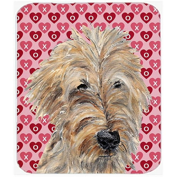 15 x 12 in. Goldendoodle Valentines Love Glass Cutting Board, Large