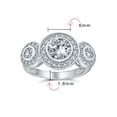 thumbnail image 5 of Bling Jewelry Womens Art Deco Vintage Style Three Stone Halo CZ Engagement Ring, 5 of 6