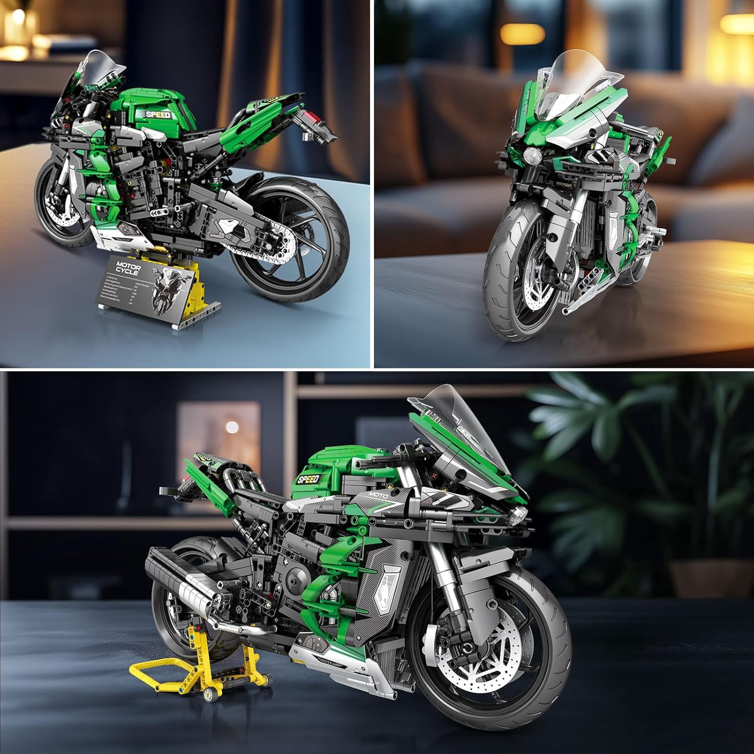 Technic Motorcycle Building Sets for Adults, 1:5 Scale H2 SX SE Motorcycle Bike Model, Cool Technical Motorcycle Car Model Display for Home or Office Decor (2088 PCS)